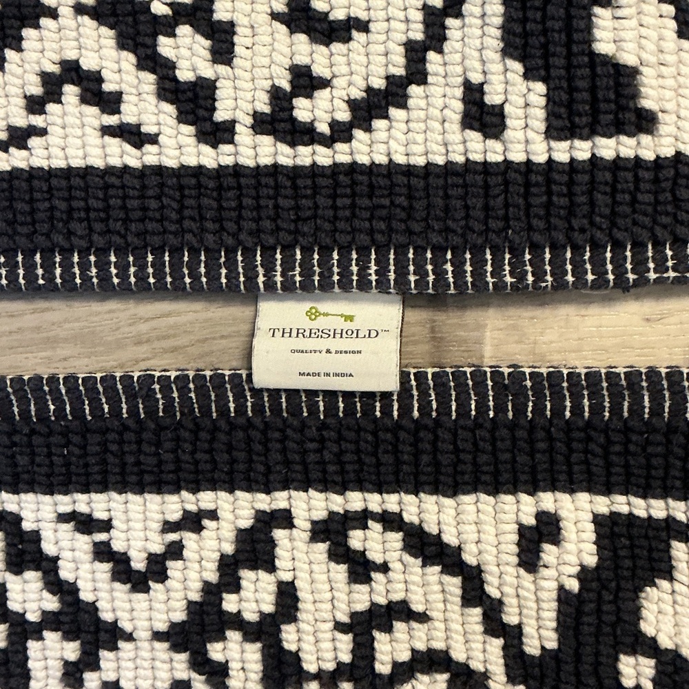 Threshold Navy and White Textured Rug - Picture 2 of 6
